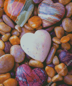 Aesthetic Stone Hearts Diamond Painting