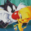 Aesthetic Sylvester And Tweety Diamond Painting