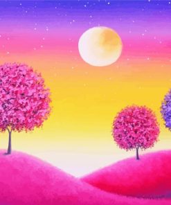 Aesthetic Purple Tree Art Diamond Painting