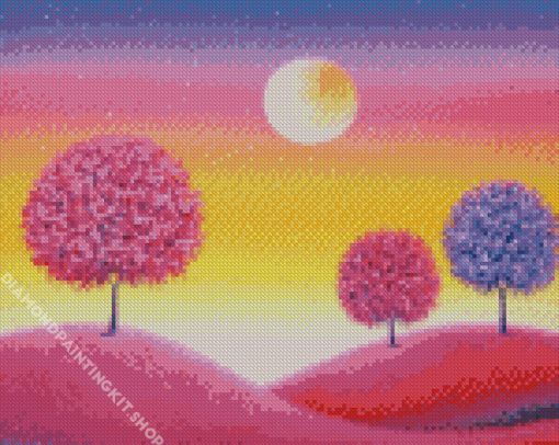 Aesthetic Purple Tree Art Diamond Painting