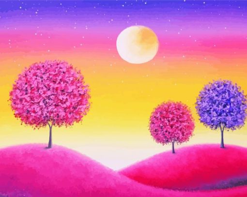 Aesthetic Purple Tree Art Diamond Painting