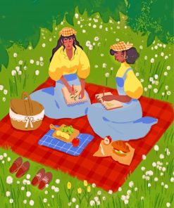 Bestfriends Enjoying Their Picnic Diamond Painting