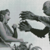 Black And White Creature From Black Lagoon Characters Diamond Painting