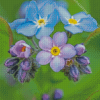 Blue And Purple Forget Me Nots Flowers Diamond Painting