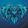 Blue Phoenix Mascot Logo Diamond Painting