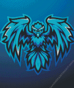 Blue Phoenix Mascot Logo Diamond Painting