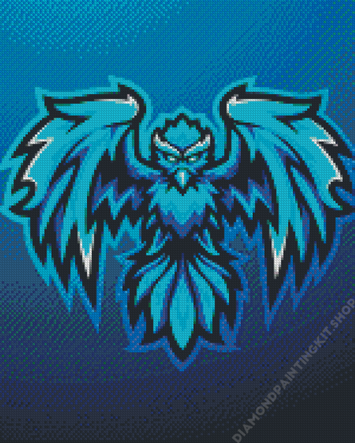 Blue Phoenix Mascot Logo Diamond Painting