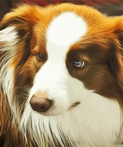 Brown Border Collie Art Diamond Painting