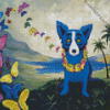 Butterflies Blue Dog Diamond Painting