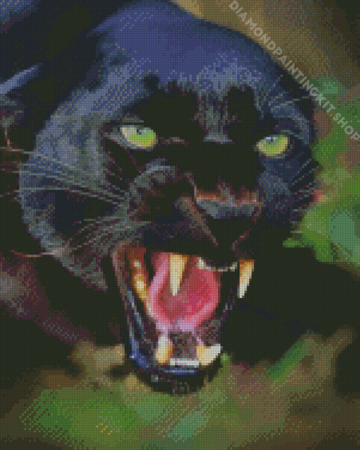 Black Jaguar Diamond Painting