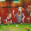 Dogs Playing Pool Diamond Painting