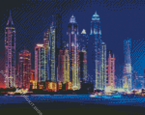 Dubai Marina Skyline Diamond Painting