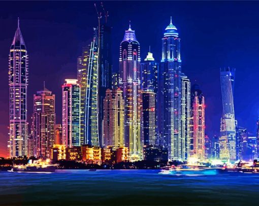 Dubai Marina Skyline Diamond Painting