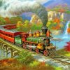 Fall Forest Train Art Diamond Painting