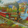 Fall Forest Train Art Diamond Painting