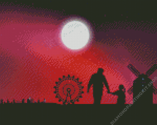 Father And Daughter Silhouette Art Diamond Painting