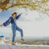 Girl Balancing On Wall Diamond Painting