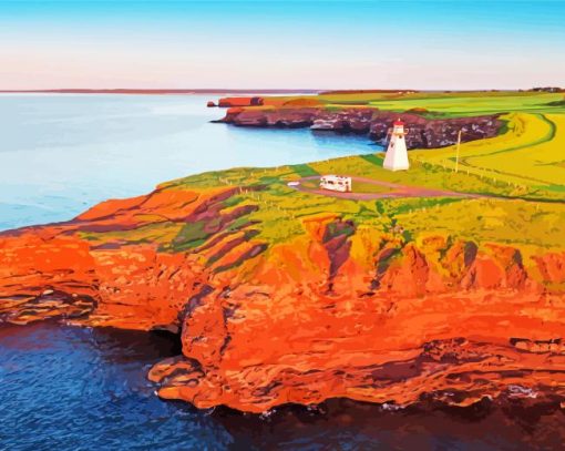 Lighthouse In Prince Edward Island Diamond Painting