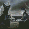 Monochrome Terry Pratchett Diamond Painting