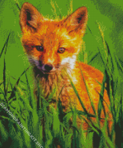 Orange Baby Fox Diamond Painting