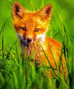 Orange Baby Fox Diamond Painting