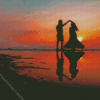 Romantic Couple Dancing On The Beach Reflection Diamond Painting