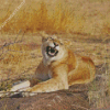 Smiling Lioness Animal Diamond Painting