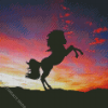 Sunset Red Sky Horse Diamond Painting