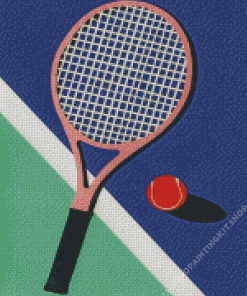 Tennis Ball And Racket Diamond Painting