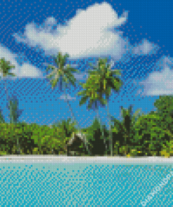 Tropical Beach Scene Diamond Painting