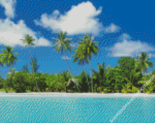 Tropical Beach Scene Diamond Painting