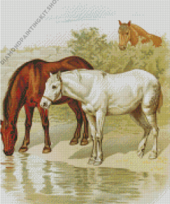 Vintage Horses Diamond Painting