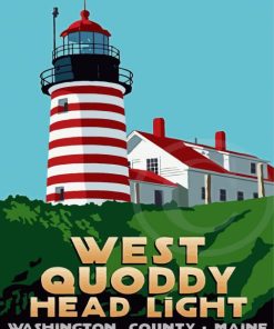 West Quoddy Head Lighthouse Poster Diamond Painting