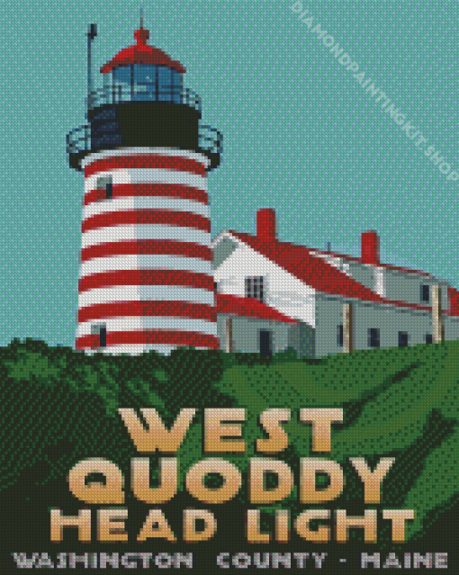 West Quoddy Head Lighthouse Poster Diamond Painting