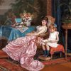 A Mother And Daughter Reading By Auguste Toulmouche Diamond Painting