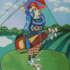 Abstract Golf Player Diamond Painting