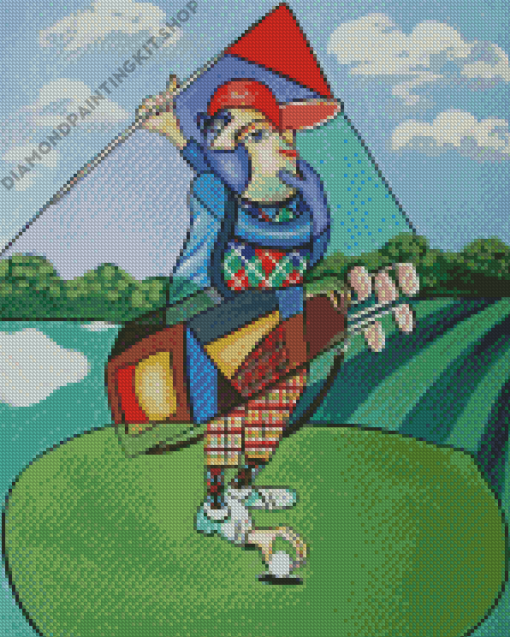 Abstract Golf Player Diamond Painting