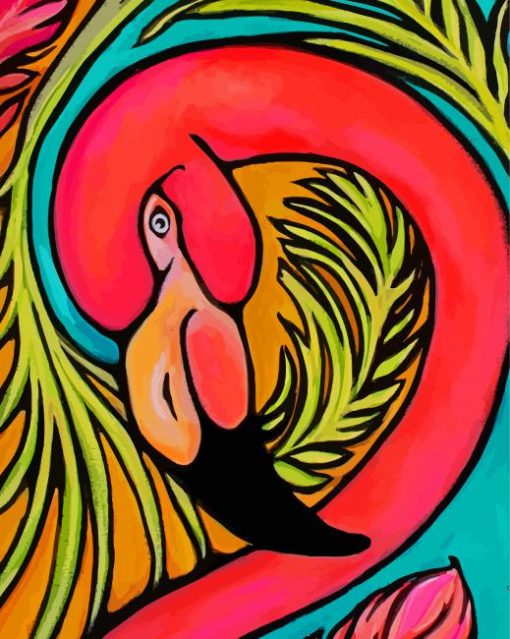 Abstract Flamingo Art Diamond Painting