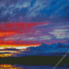 Aesthetic Heber Springs Lake At Sunset Diamond Painting