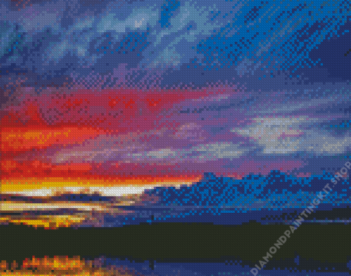 Aesthetic Heber Springs Lake At Sunset Diamond Painting