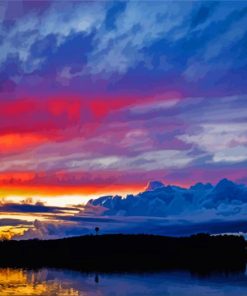 Aesthetic Heber Springs Lake At Sunset Diamond Painting