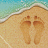 Beach Footsteps In The Sand Diamond Painting