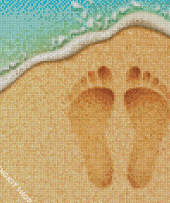 Beach Footsteps In The Sand Diamond Painting