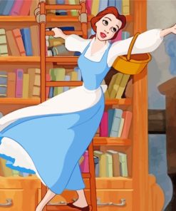 Belle Princess In Library Diamond Painting