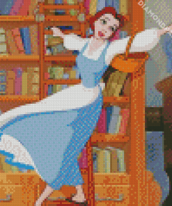 Belle Princess In Library Diamond Painting