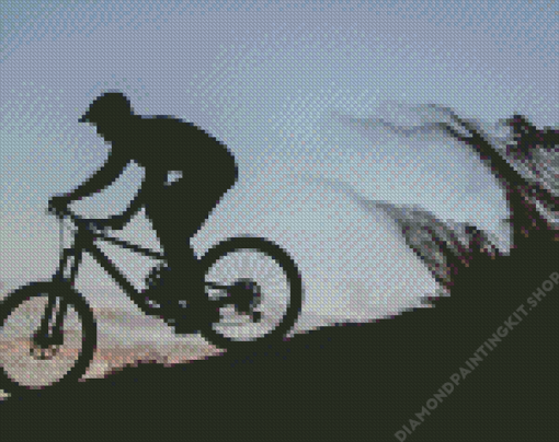 Bike Sand Dunes Rider Silhouette Diamond Painting