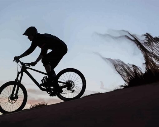 Bike Sand Dunes Rider Silhouette Diamond Painting