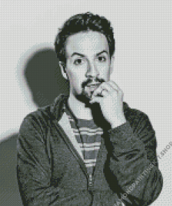 Black And White Lin Manuel Miranda Diamond Painting