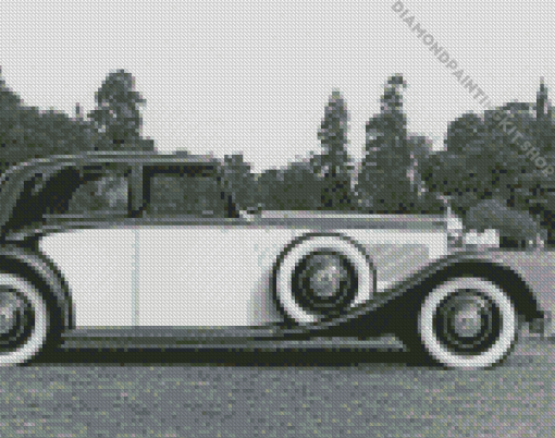 Black And White Vintage Rolls Royce Diamond Painting