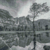 Black And White Landscape Reflection Diamond Painting